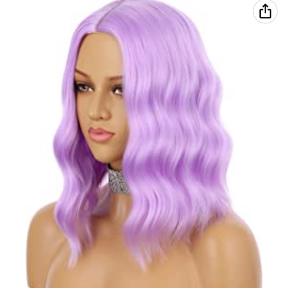 14 Inch Purple Lavender Curled Wig - Picture 2 of 8